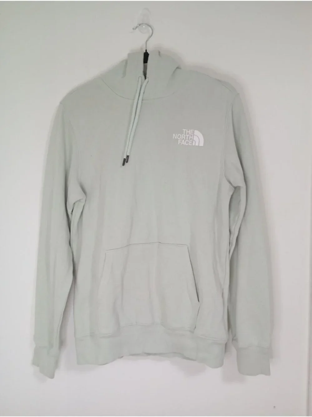 The North Face Mens Light Green Pullover Hoodie Size S Cotton Blend